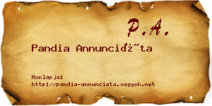 Pandia Annunciáta névjegykártya